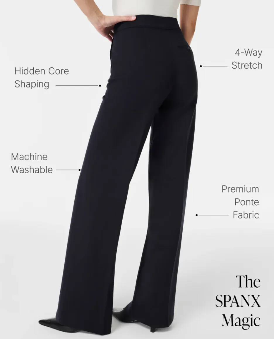 SPANX Smooth Perfect Fit Ponte Wide Leg Pant Petite