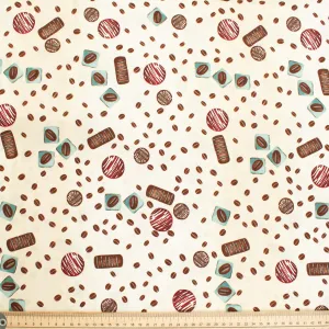 Stof Fabrics Take a Break Dessert on Cream Cotton Prints