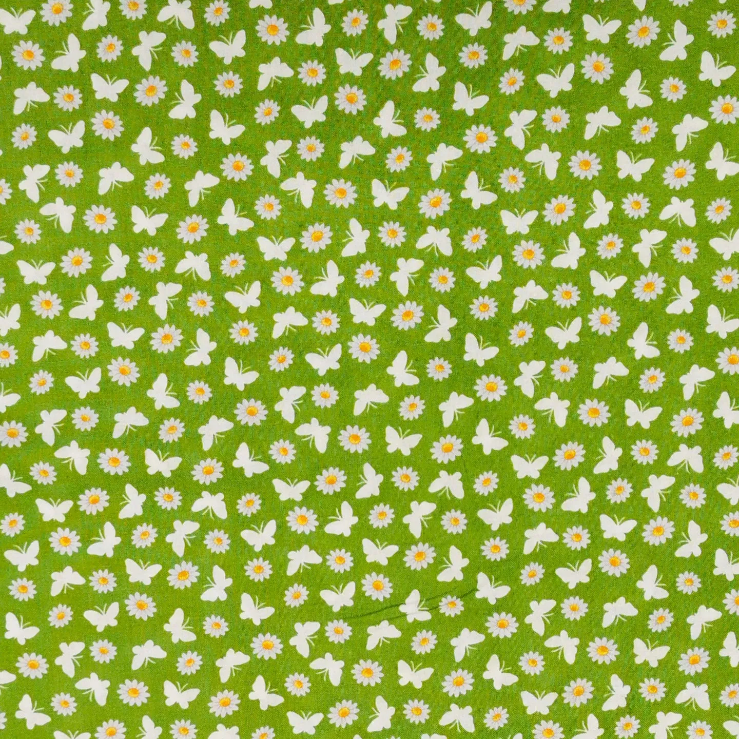 Stof Fabrics Thomsen Bears Floral & Butterfly on Green Cotton Prints