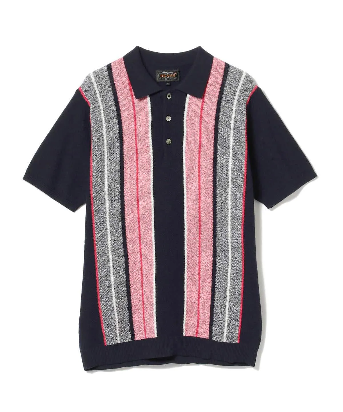 Striped Knit Polo Shirt