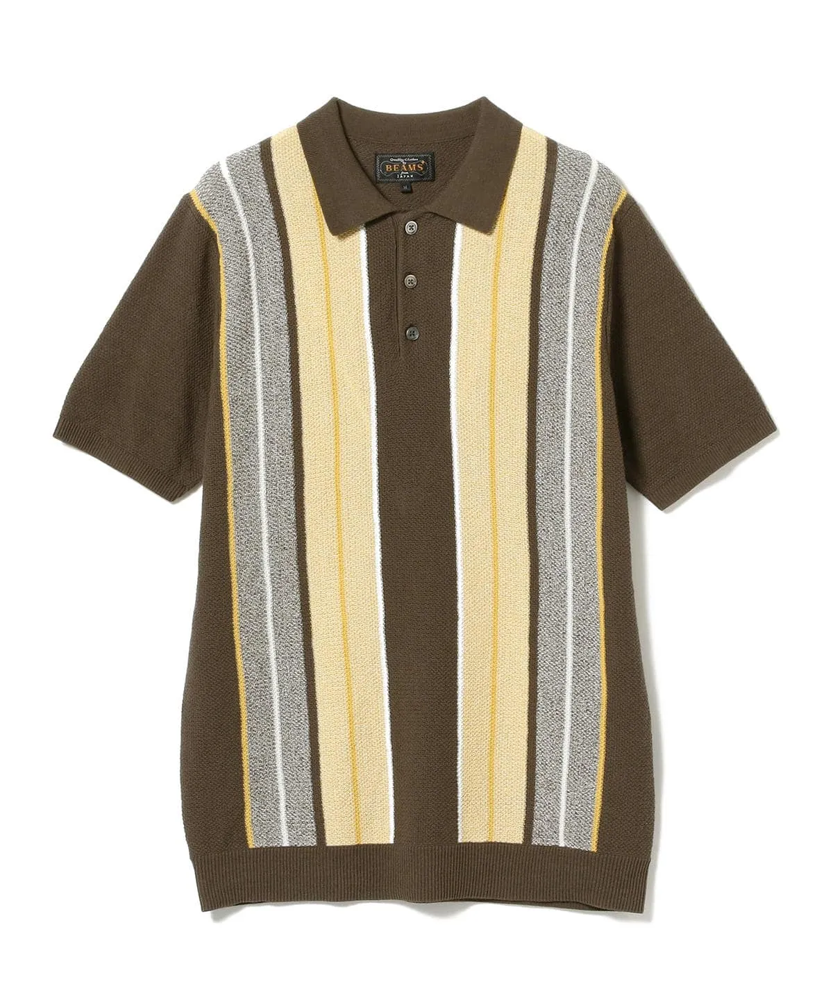 Striped Knit Polo Shirt