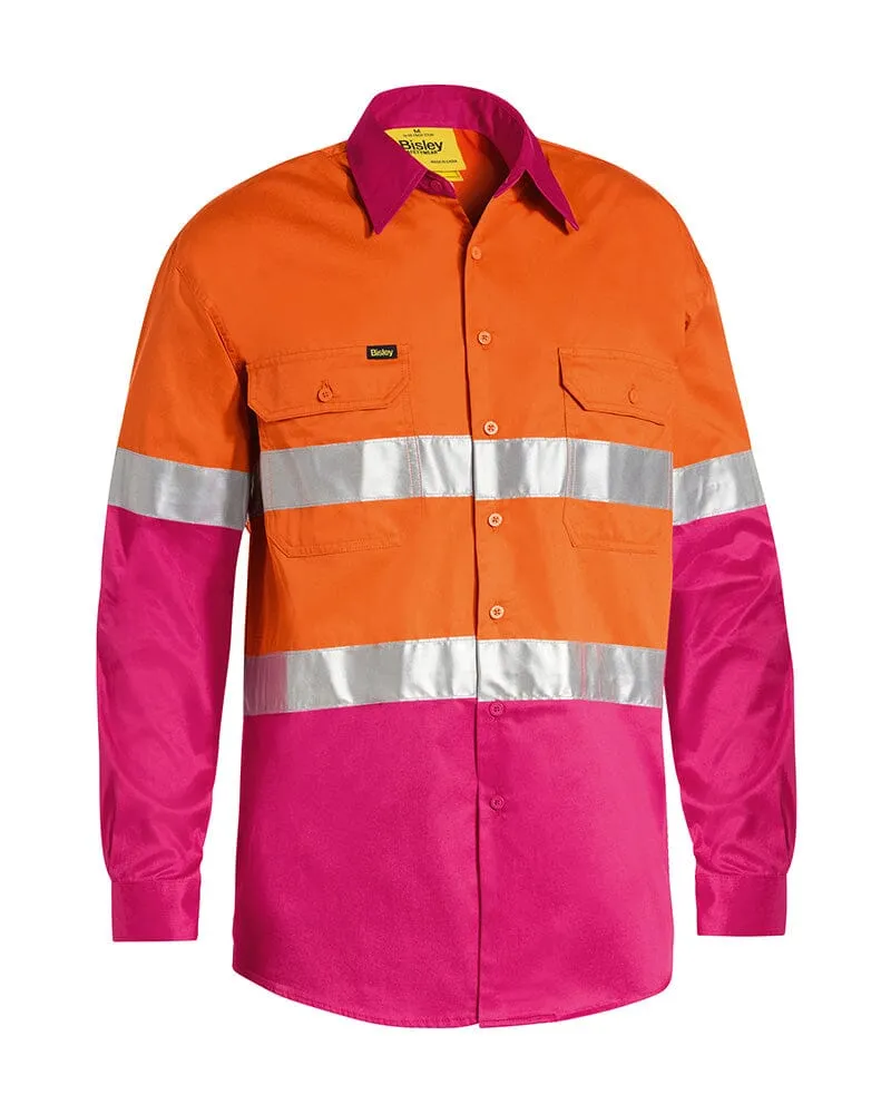 Taped Hi Vis Cool Lightweight LS Shirt * - Orange/Pink