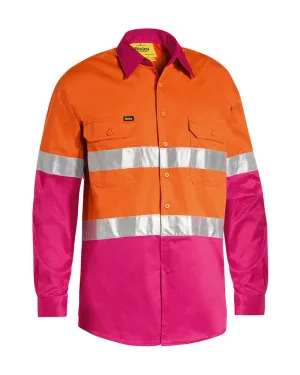 Taped Hi Vis Cool Lightweight LS Shirt * - Orange/Pink