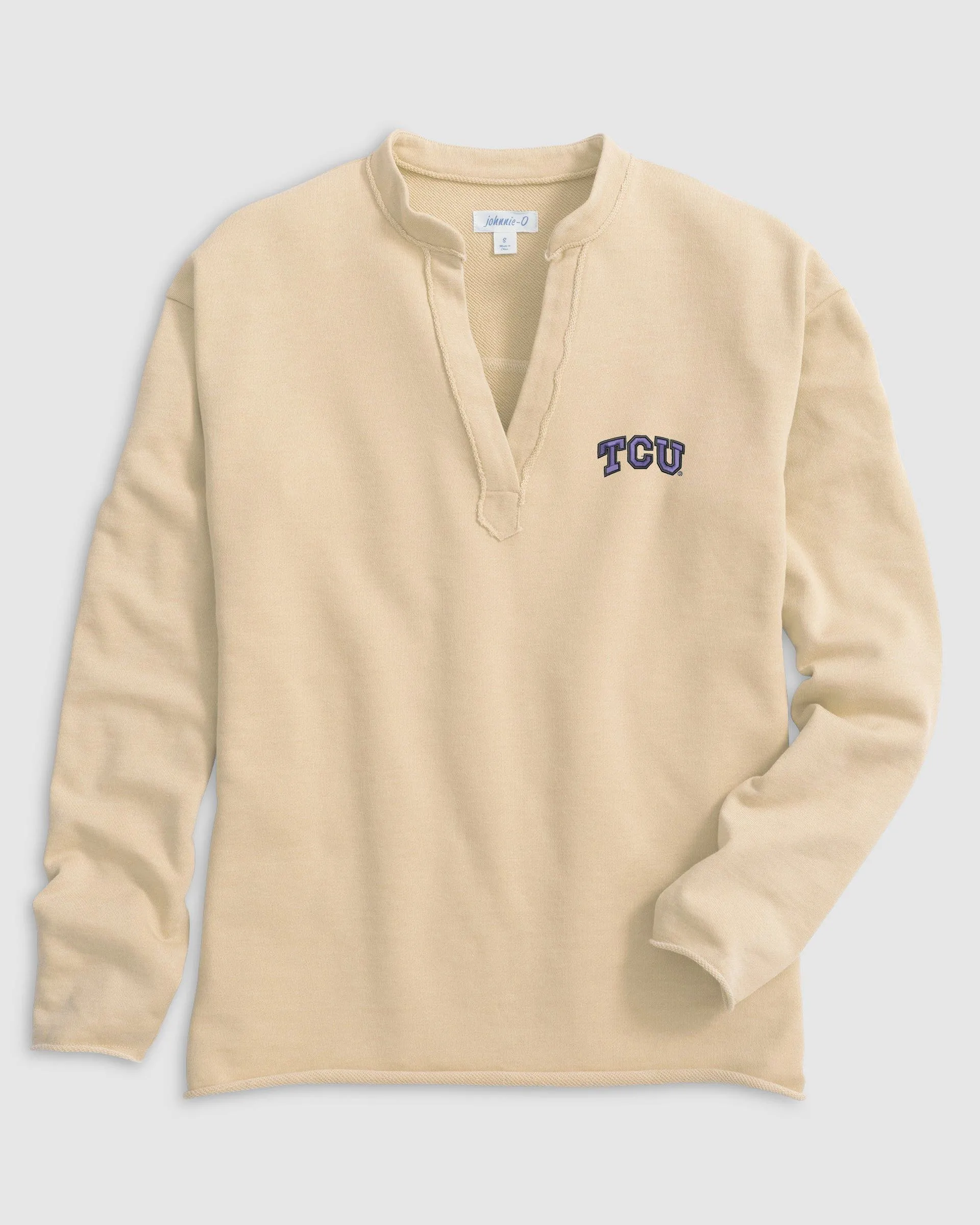 Texas Christian Camilla V-Neck Cotton Blend Pullover