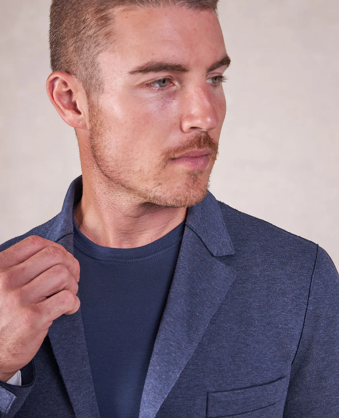 The Luca - Jersey Knit Soft Jacket - Navy Heather