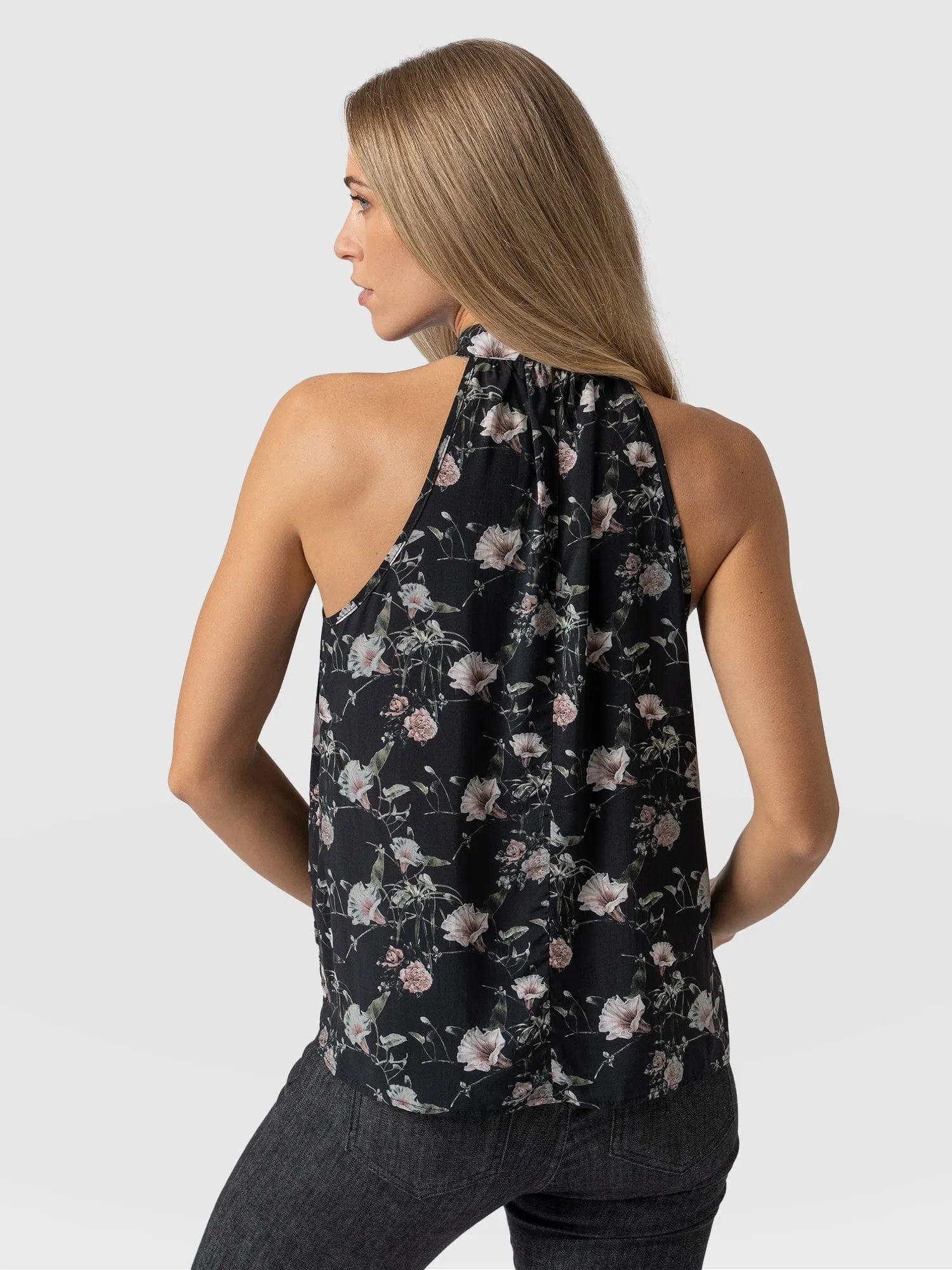 Tilda Halter Neck Top - Gothic Floral