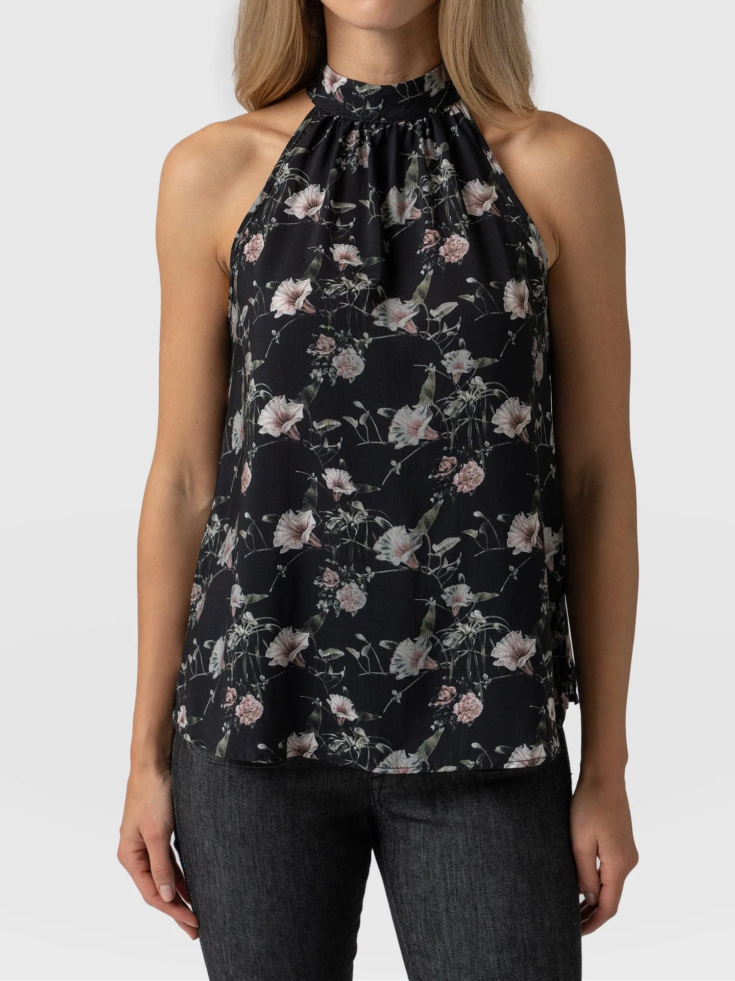 Tilda Halter Neck Top - Gothic Floral