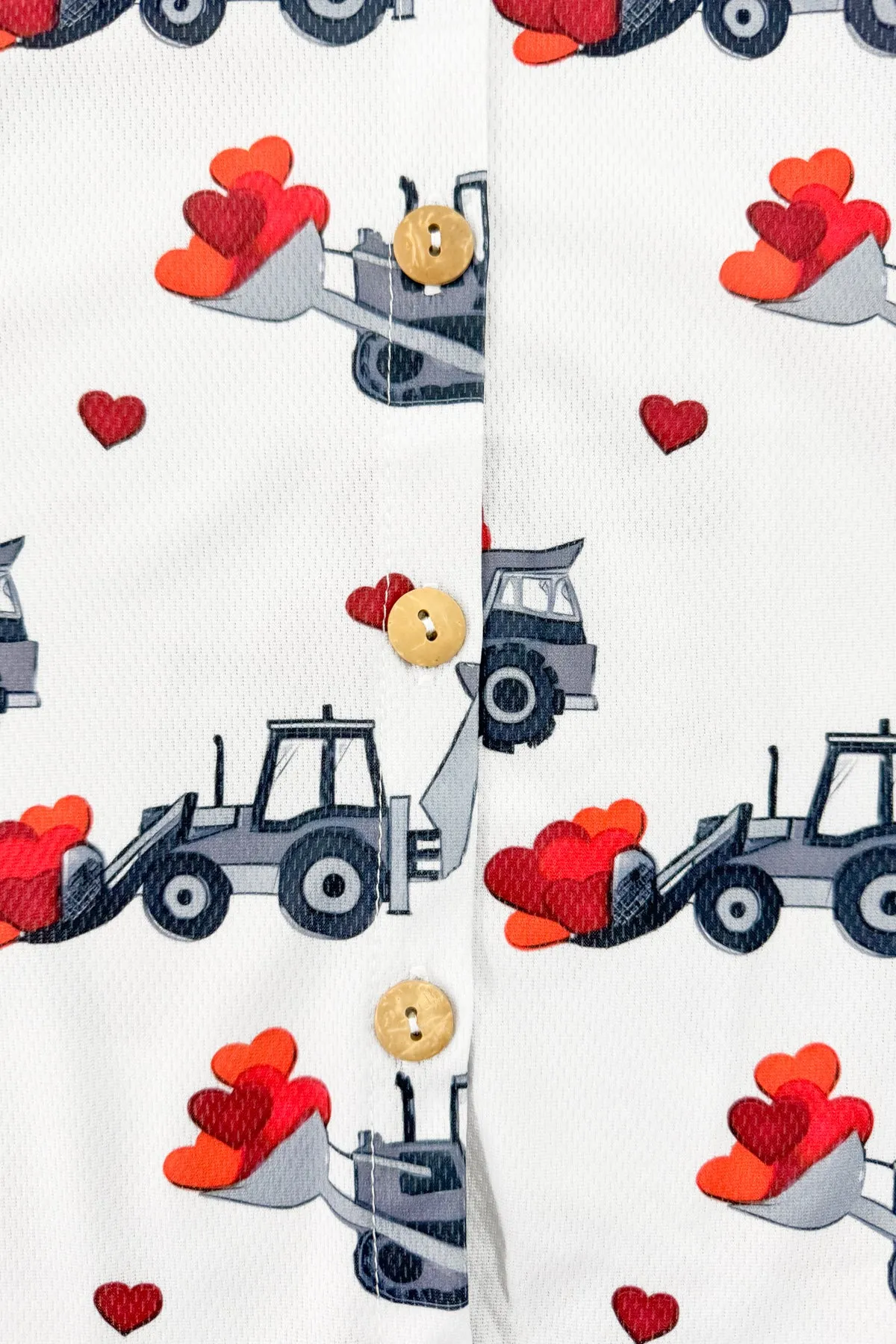 Tractor & Hearts Button Down