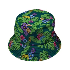 Tropical Video Game Pixels Bucket Hat