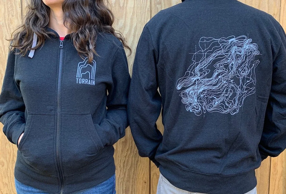 Unisex Topography Zip Hoodie