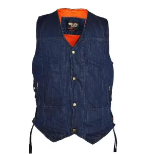 VB915 Denim Ten Pocket Vest in Black or Blue