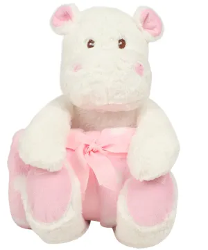 White/Pink - Hippo with blanket