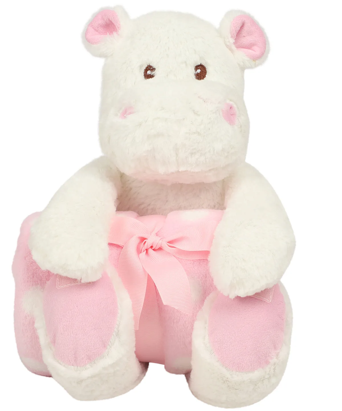 White/Pink - Hippo with blanket