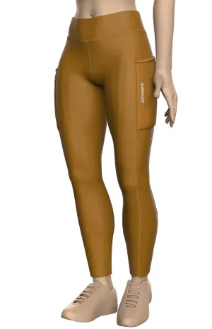 Women Brown Running Tights