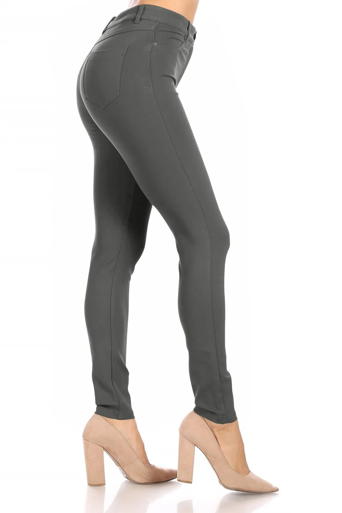 Women's Casual Skinny Ponte Mid-Rise Pants