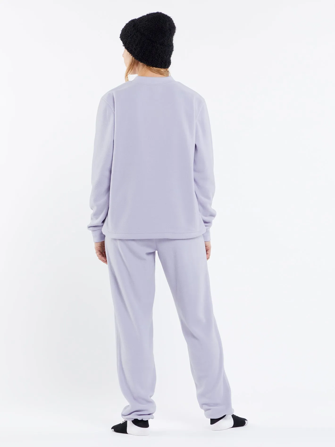 Womens Polar Fleece Crew Pullover - Lilac Ash