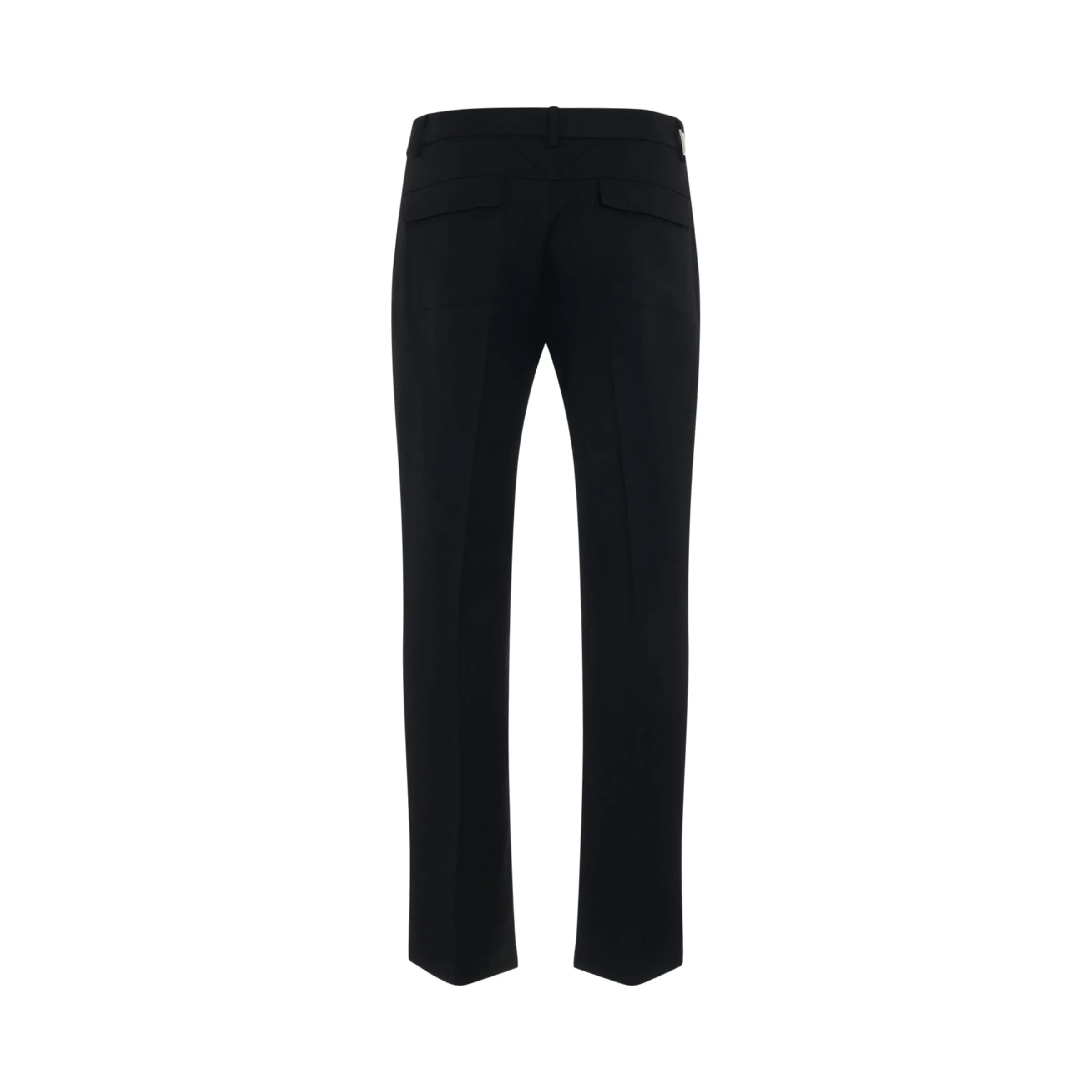 Wool Split Pant with Fixed Waistband in Black