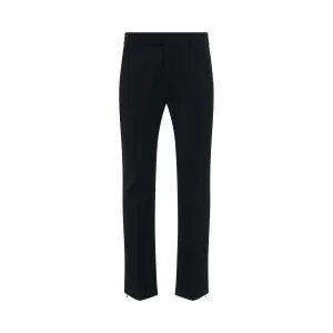 Wool Split Pant with Fixed Waistband in Black