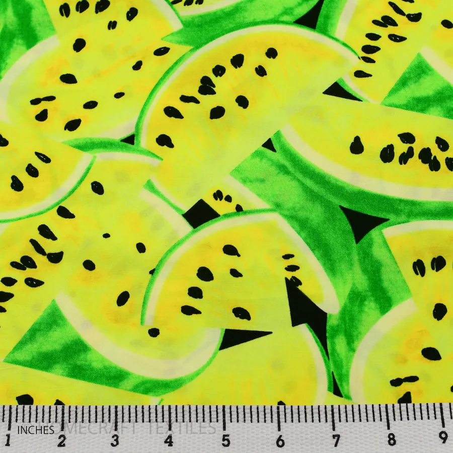 Yellow Watermelon Cotton Print